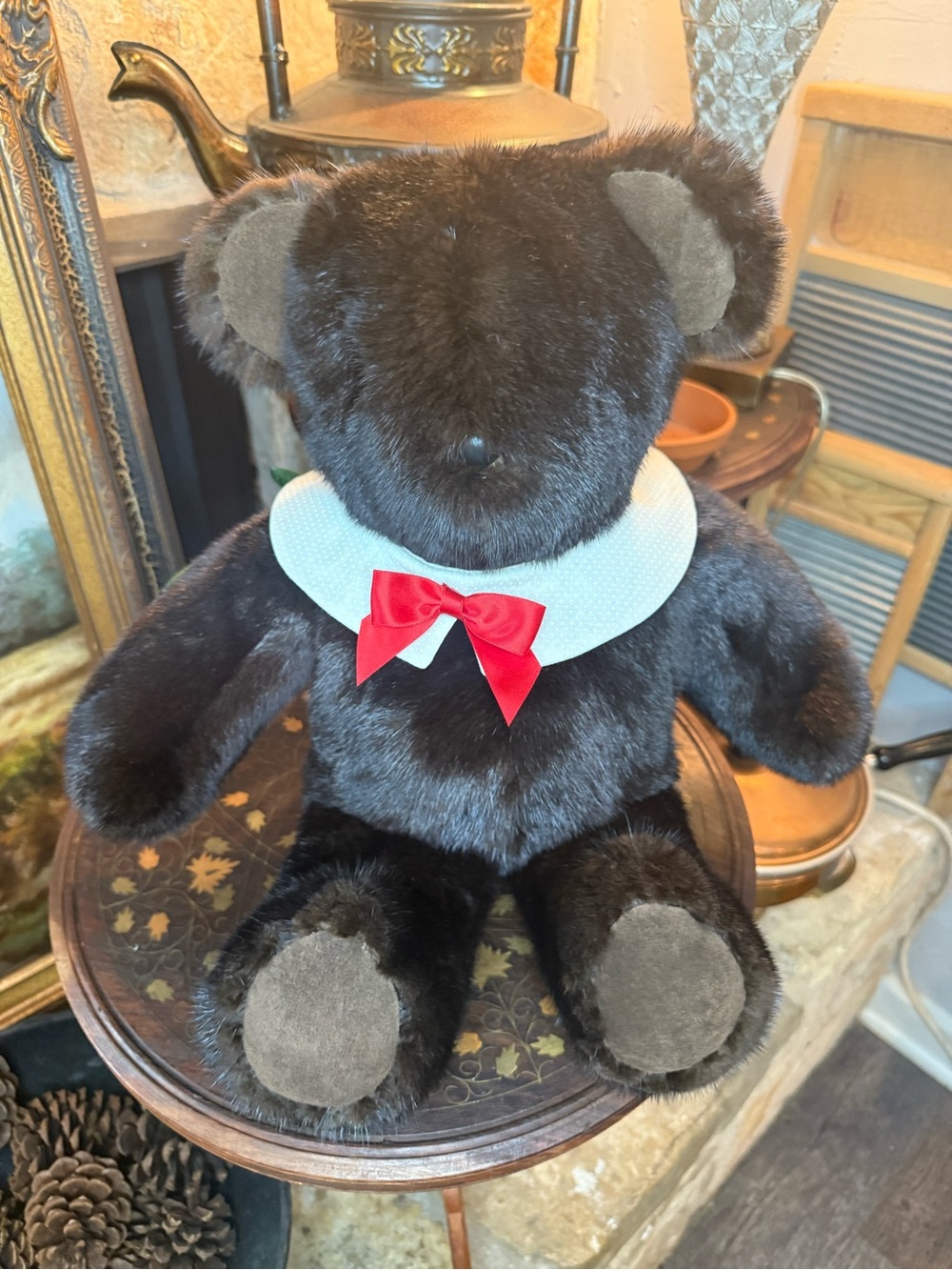 Brown Vintage Real Mink Teddy Bear